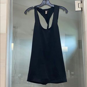 7 For All Mankind Black Silk Tank